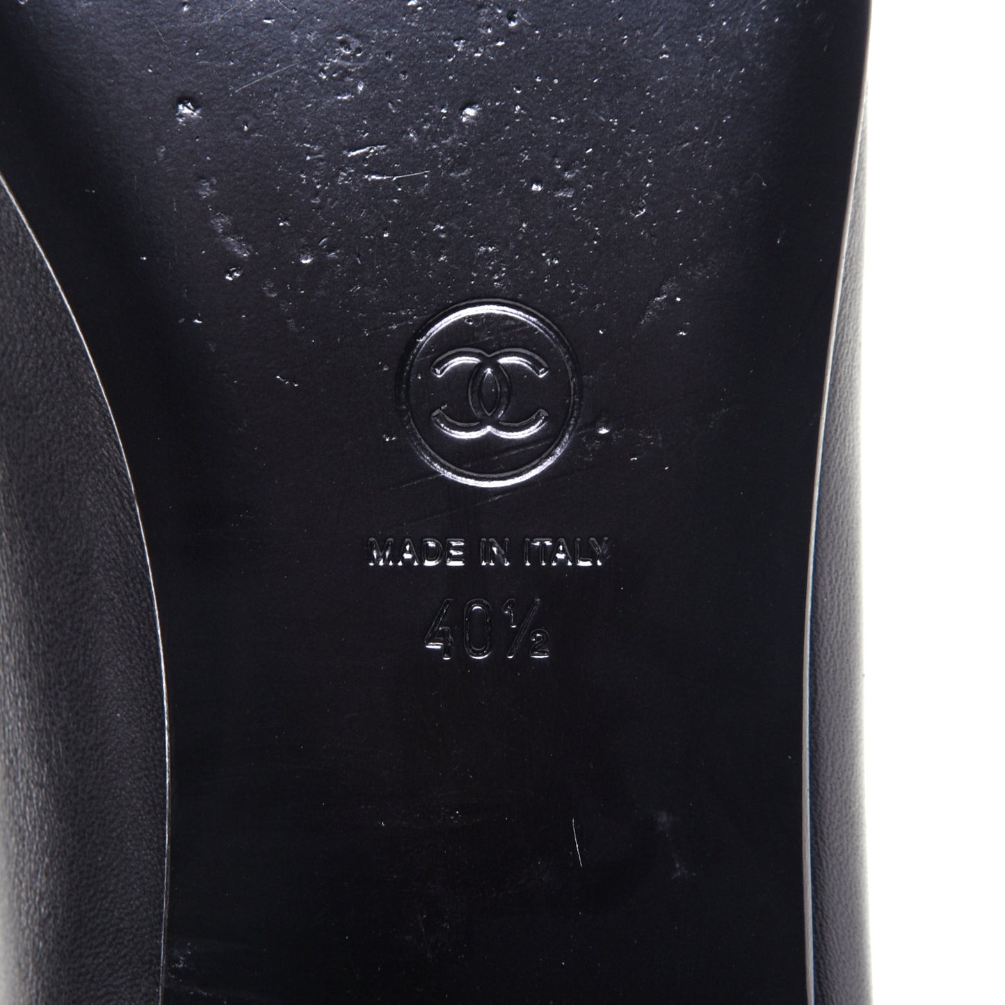 Lambskin Patent Cap Toe Ballerina Flats 40.5 Black