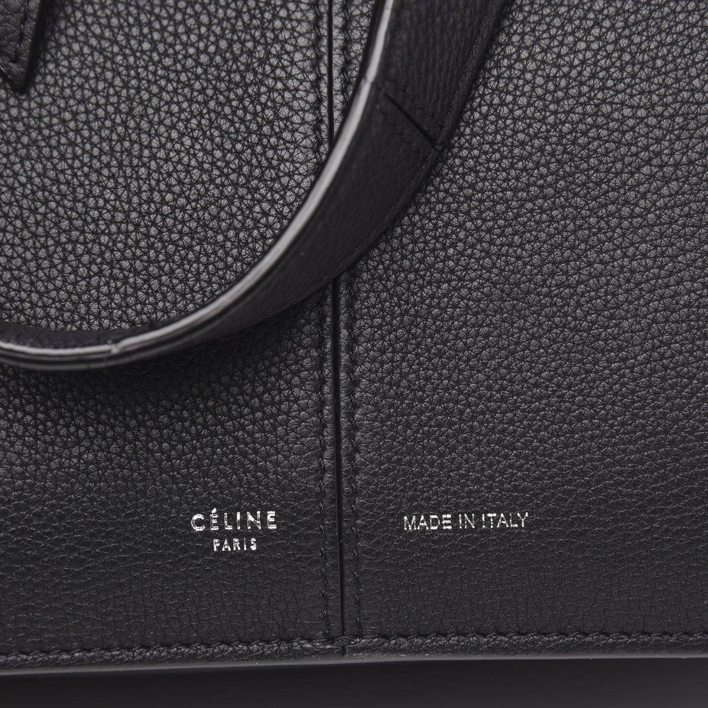 Baby Grained Calfskin Small Tri-Fold Bag Black