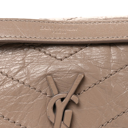 Saint Laurent Crinkled Calfskin Matelasse Monogram Baby Niki Chain Satchel Natural Tan 8 of 12