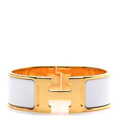 Hermes Enamel Wide Clic Clac H Bracelet PM White 1 of 4