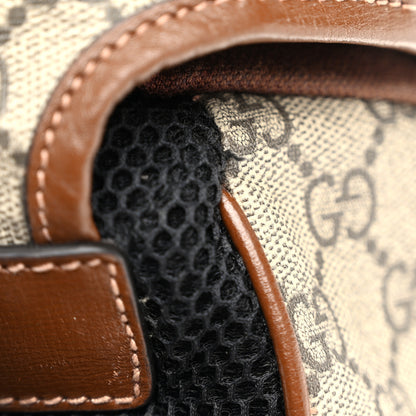 Gucci GG Supreme Monogram Azalea Calfskin Medium Retro Interlocking G Buckle Backpack Beige Ebony Brown Sugar 14 of 15