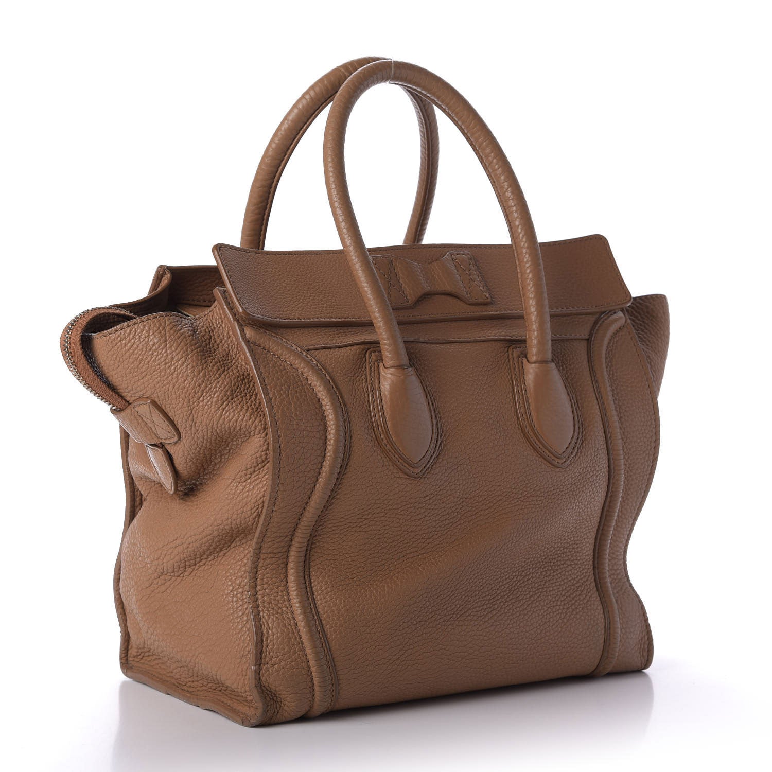 Celine Drummed Calfskin Mini Luggage Camel 3 of 9