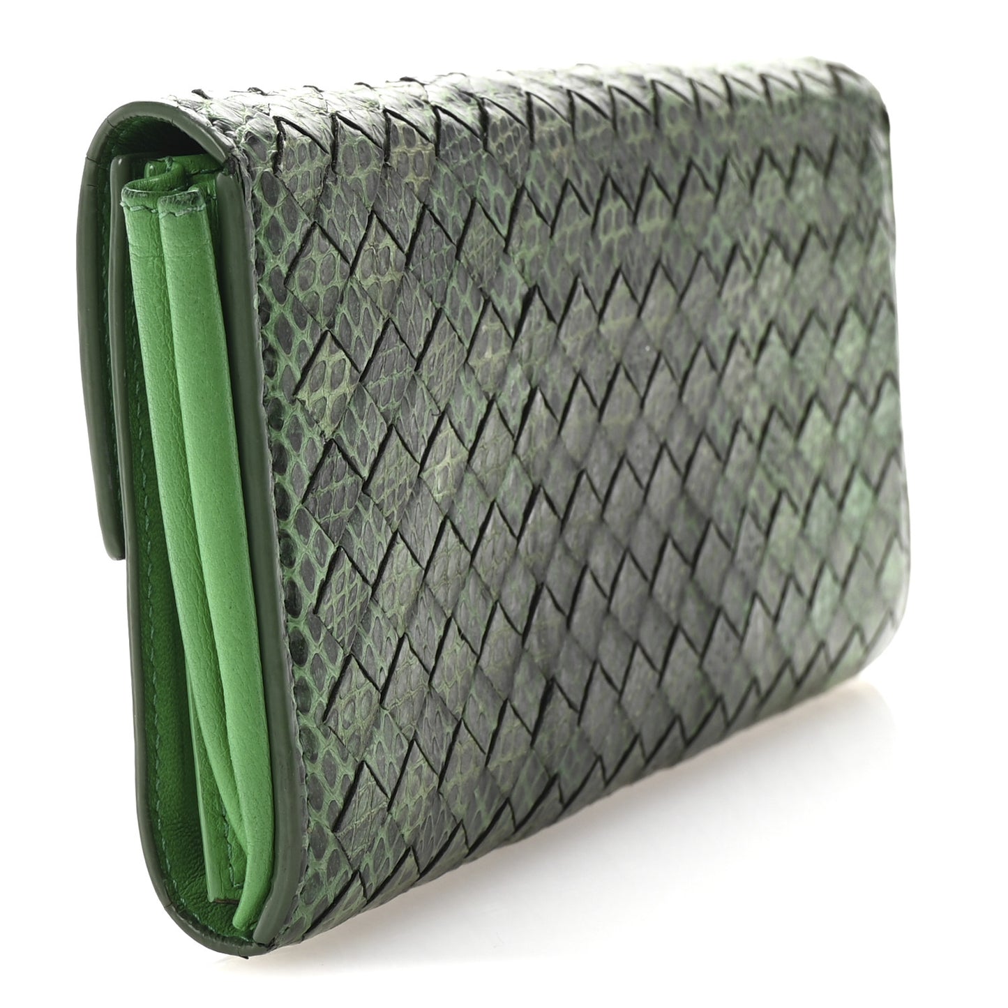 Ayers Intrecciato Continental Wallet Green