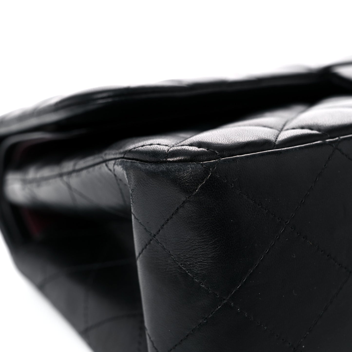 Lambskin Quilted Jumbo Double Flap Black