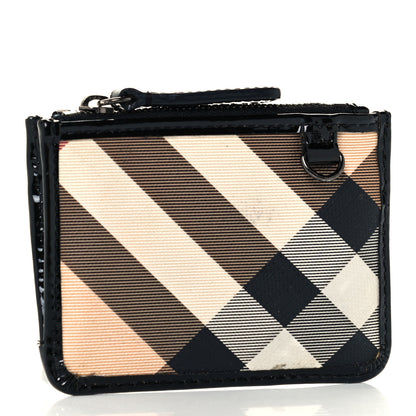 Burberry Nova Check Patent Zip Card Holder Black 3 of 8