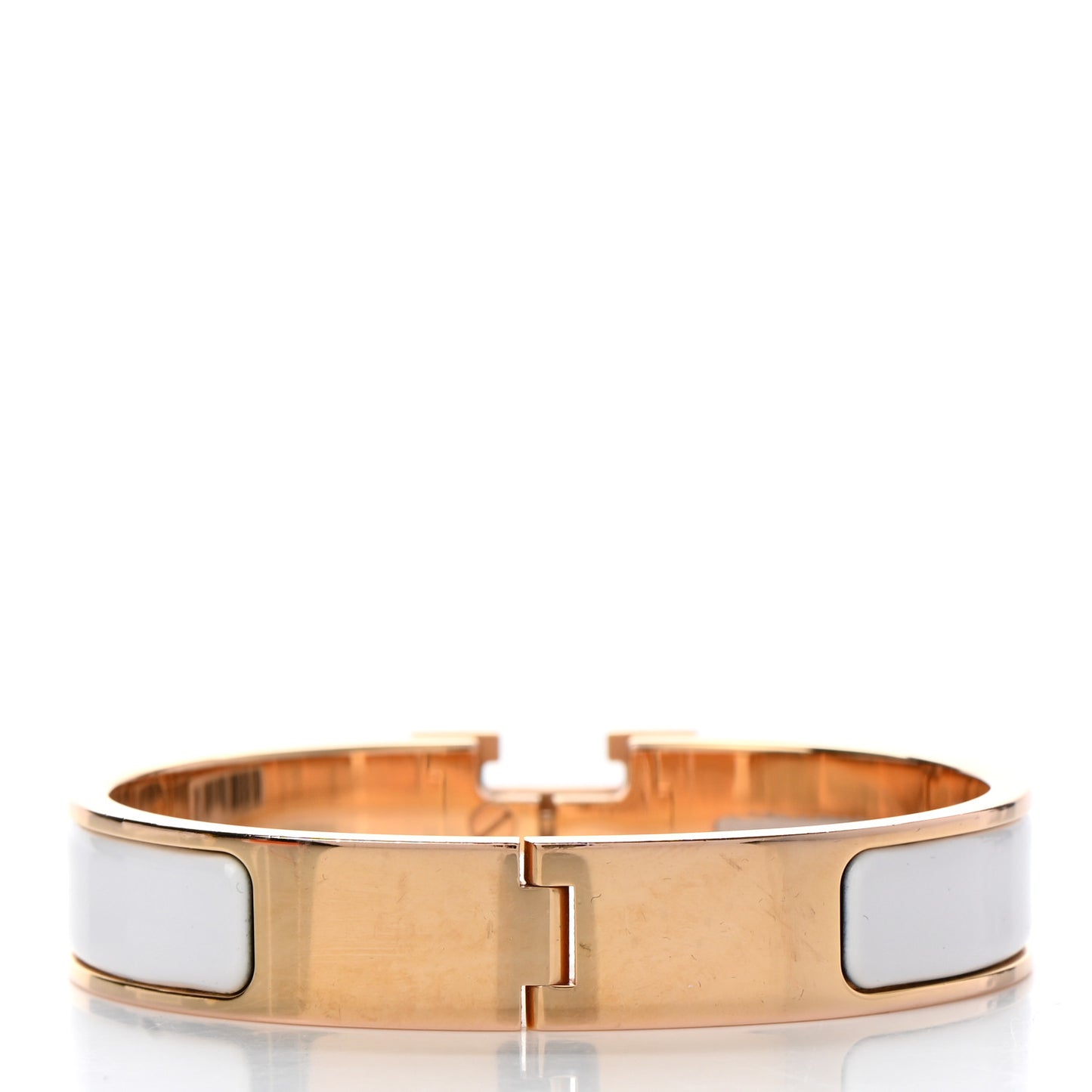 Enamel Narrow Clic Clac H Bracelet PM White