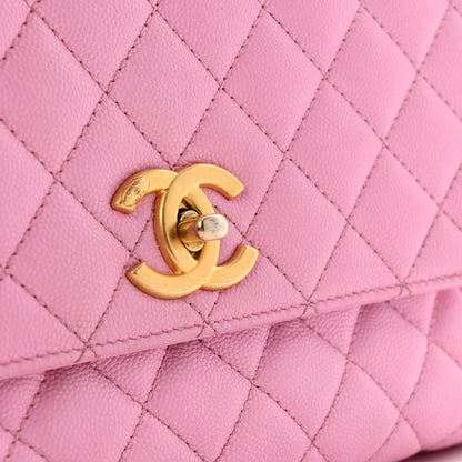 Chanel Caviar Quilted Small Coco Chain Handle Flap Lilac 13 of 16