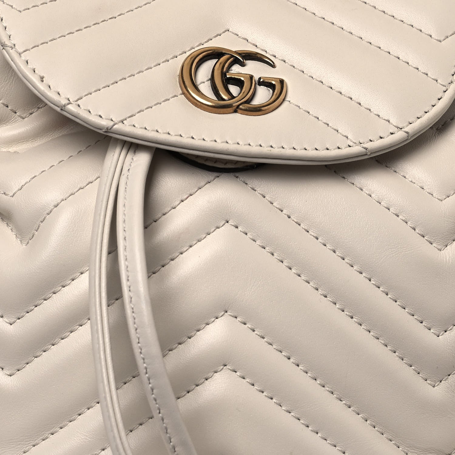 Gucci Calfskin Matelasse GG Marmont Flap Backpack White 8 of 13