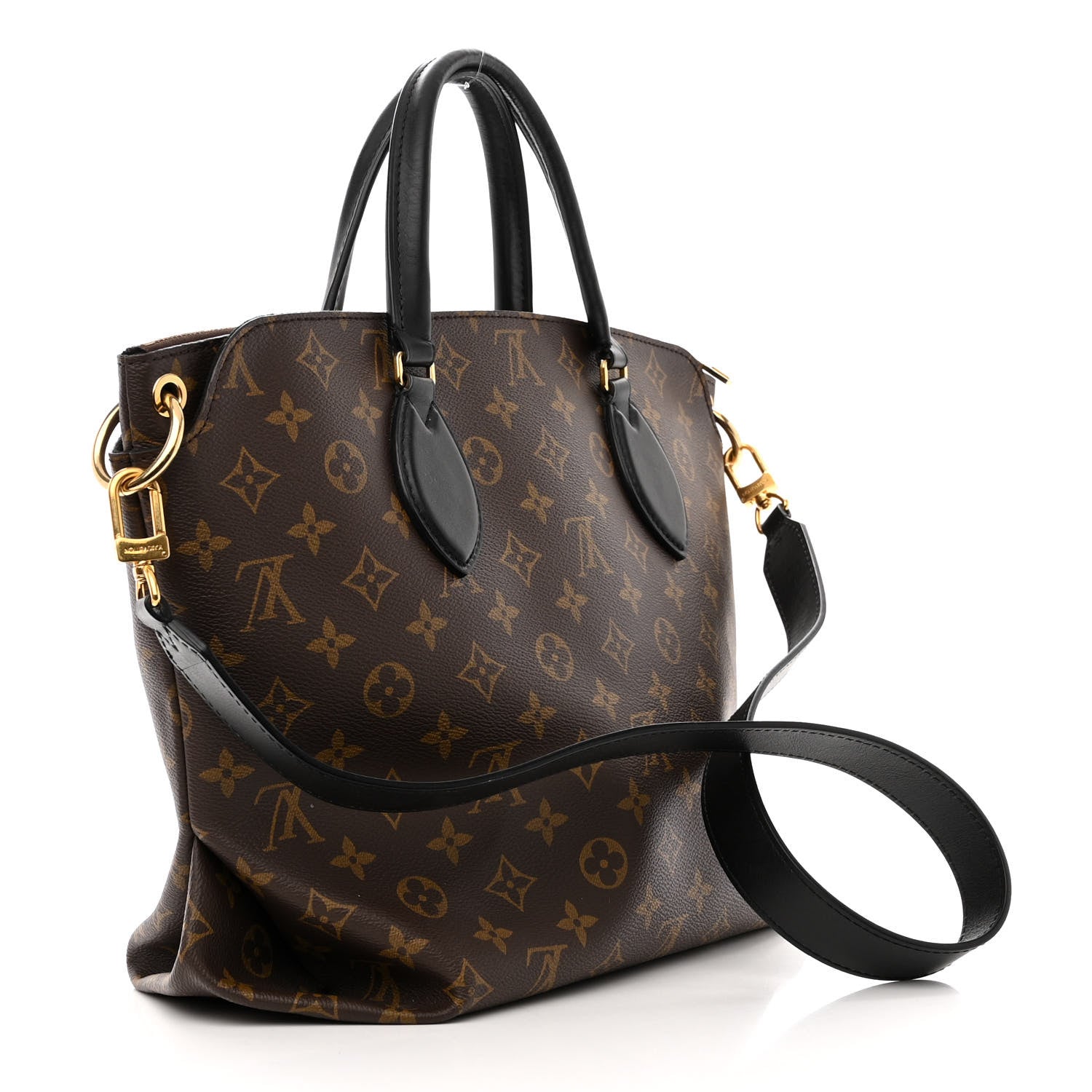 Louis Vuitton Monogram Flower Zipped Tote MM Black 3 of 10