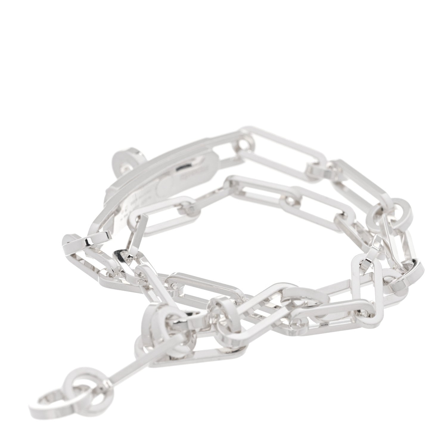 Hermes Sterling Silver Kelly Double Chaine Bracelet 2 of 4