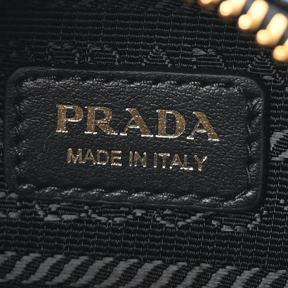 Prada Saffiano Triangle Logo Mini Pouch with Handle Black 6 of 7