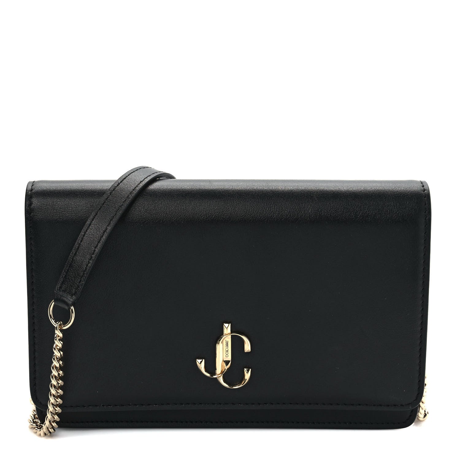 Jimmy Choo Smooth Calfskin Mini Palace Crossbody Black 1 of 8