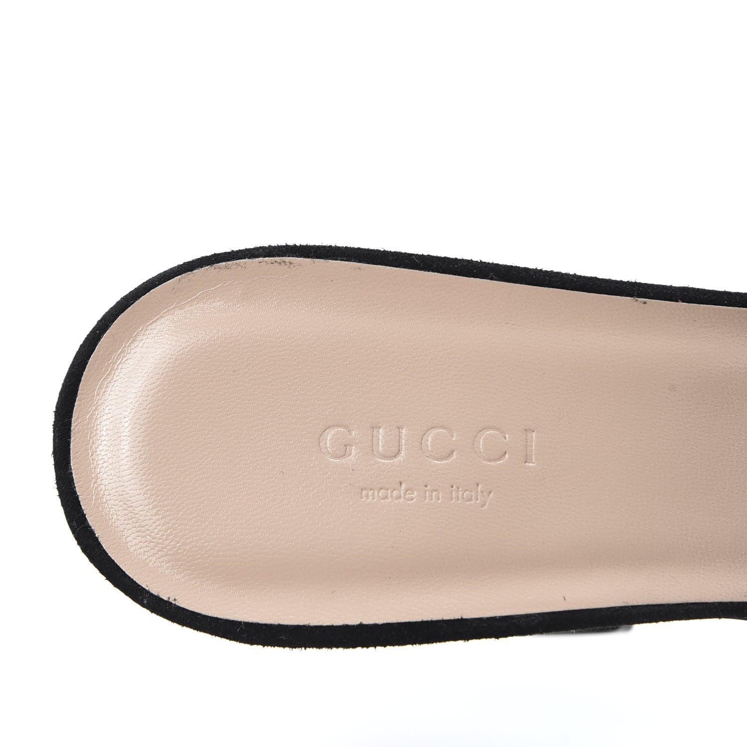 Gucci Kid Scamosciato GG Marmont Fringe 75mm Slide Sandals 40.5 Black 7 of 9