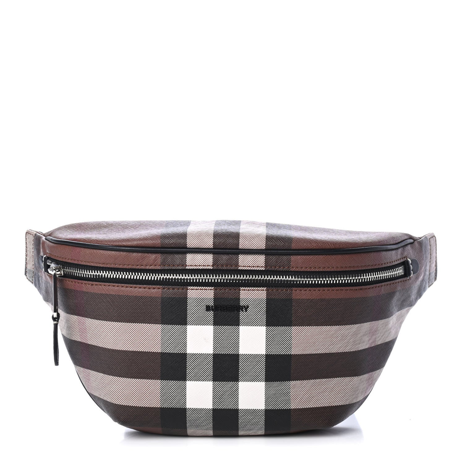 Burberry E-canvas Check Bum Bag Dark Birch Brown 1 of 4