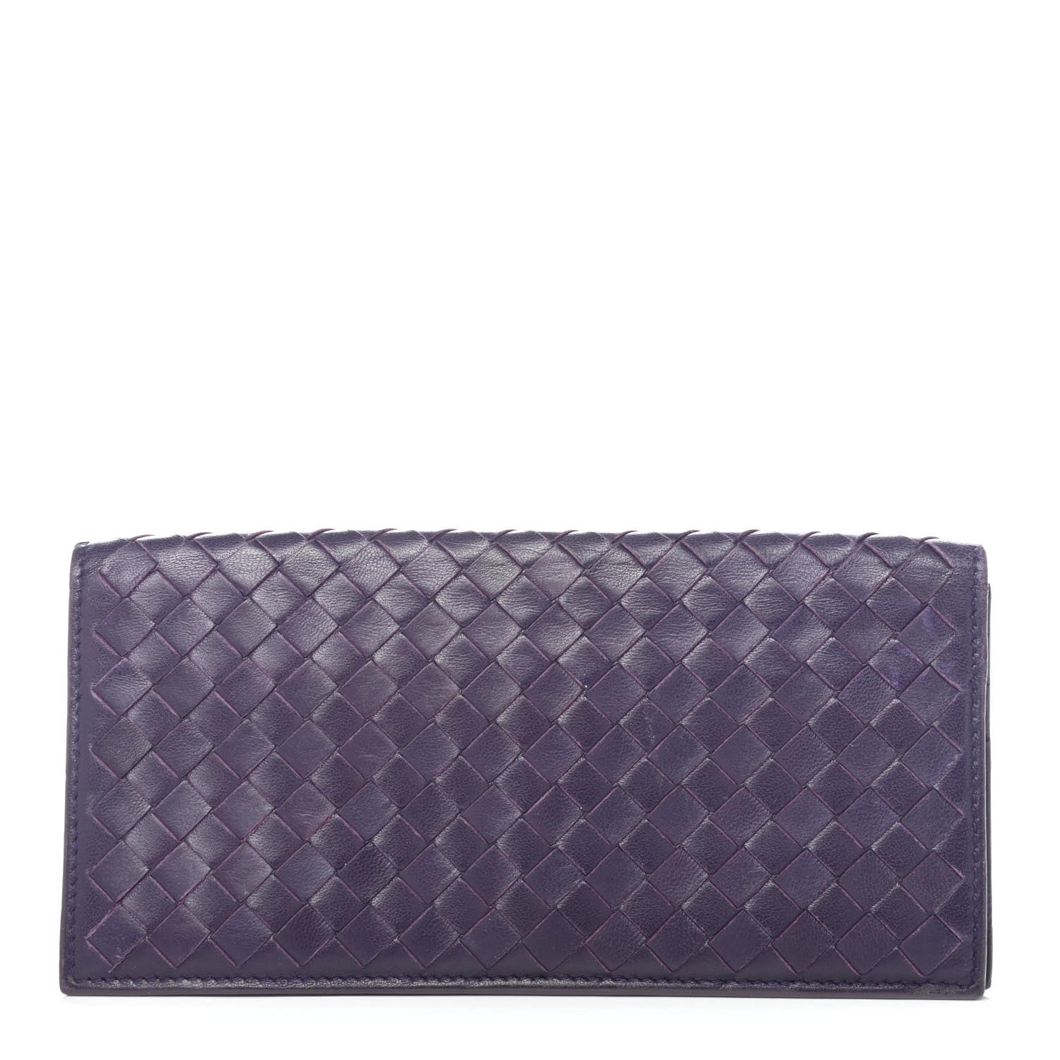 Bottega Veneta Nappa Intrecciato Long Bi-Fold Wallet Purple 1 of 4