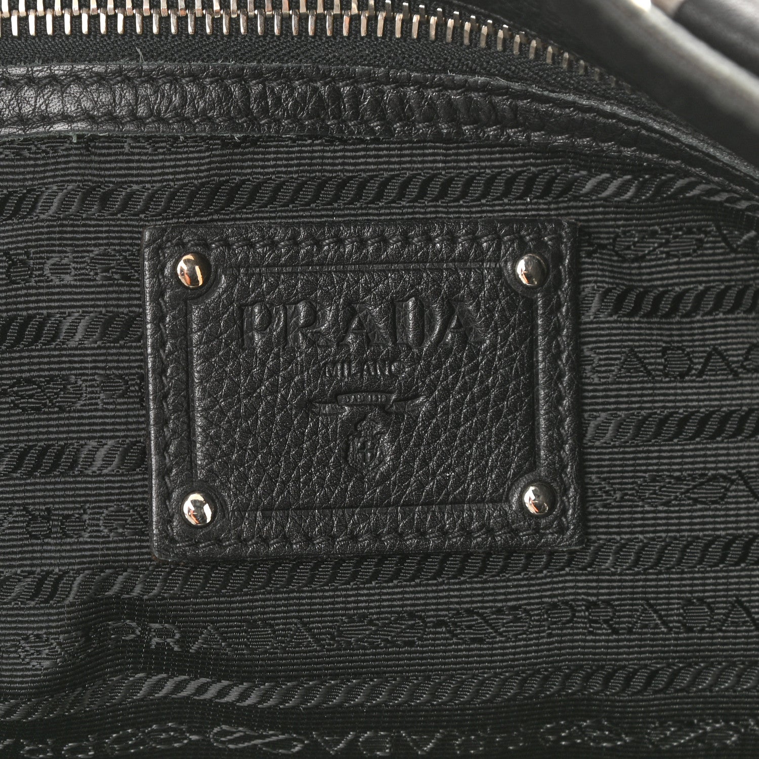Prada Vitello Daino Tote Black 5 of 7