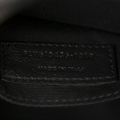 Saint Laurent Grain De Poudre Matelasse Chevron Quilted Round Vinyle Camera Bag Black 7 of 13