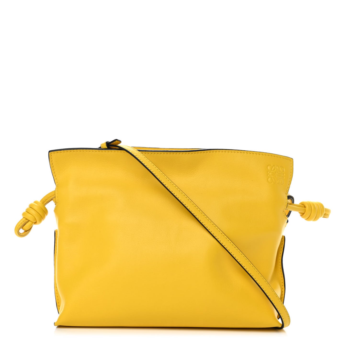Calfskin Mini Flamenco Knot Bag Yellow