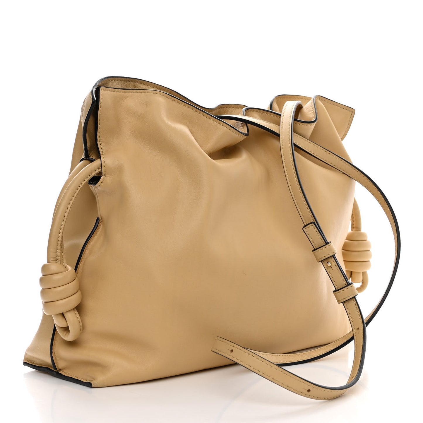 Nappa Flamenco Knot Clutch Dark Butter