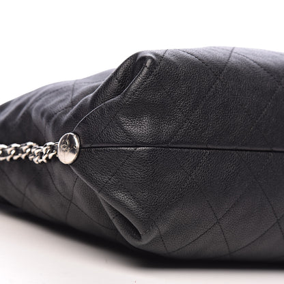 Chanel Grained Calfskin Stitched Medium Braided With Style Hobo Black 9 of 11