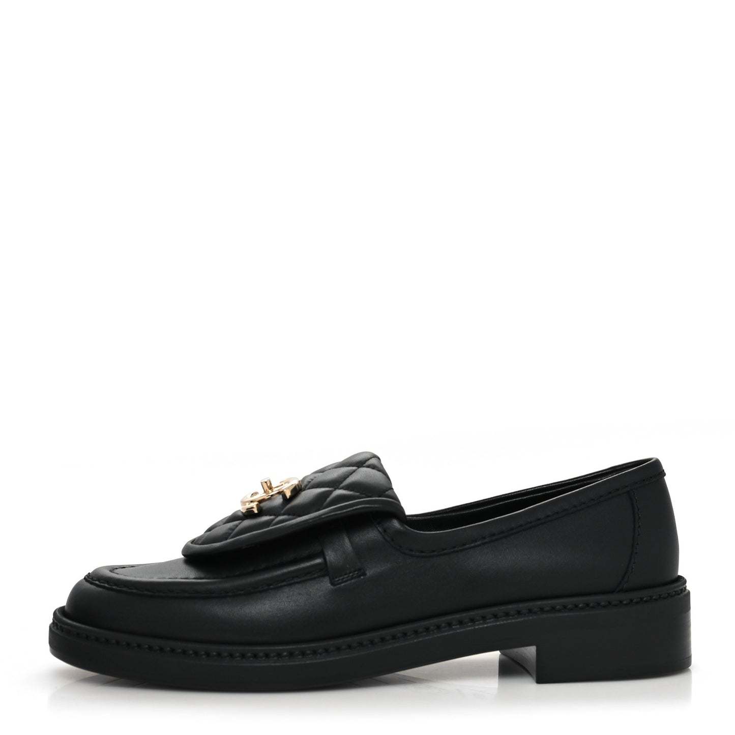 Lambskin Quilted CC Turnlock Loafers 36.5 Black