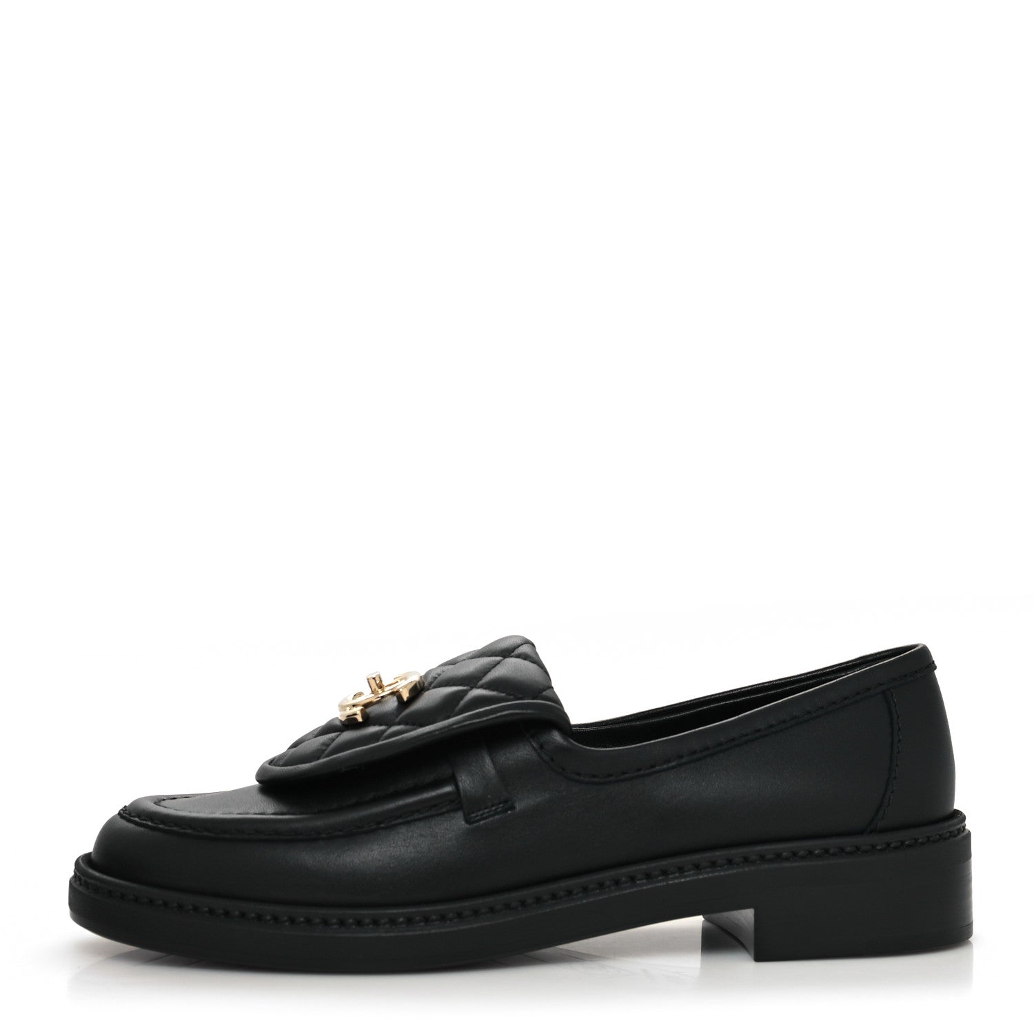Chanel Lambskin Quilted CC Turnlock Loafers 36.5 Black 1 of 9
