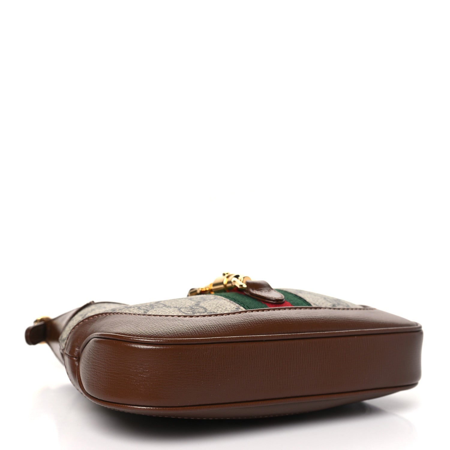 Gucci GG Supreme Monogram Azalea Calfskin Web Mini Jackie 1961 Hobo Beige Ebony Brown Sugar 4 of 9