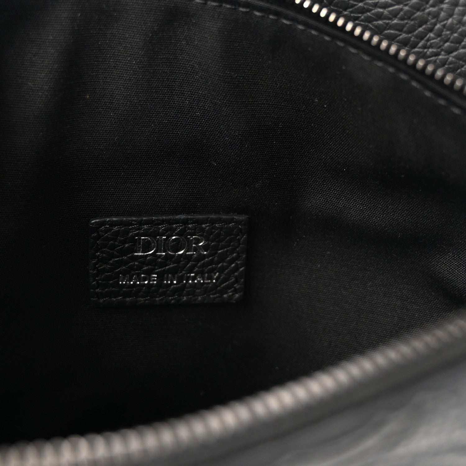 Christian Dior Grained Calfskin Embossed Dior Gravity Mens Saddle Bag Black 6 of 9