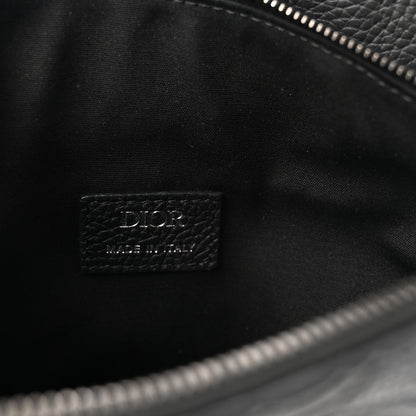 Christian Dior Grained Calfskin Embossed Dior Gravity Mens Saddle Bag Black 6 of 9