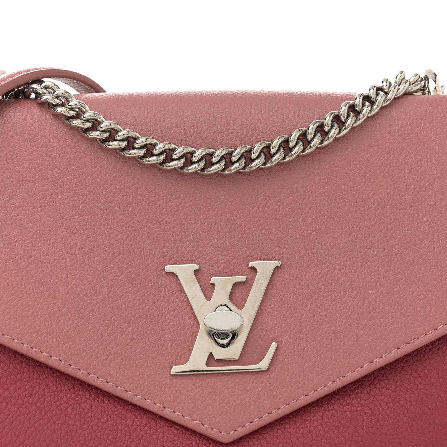 Soft Calfskin Mylockme Chain Bag BB Rose Boudoir Lie de Vin