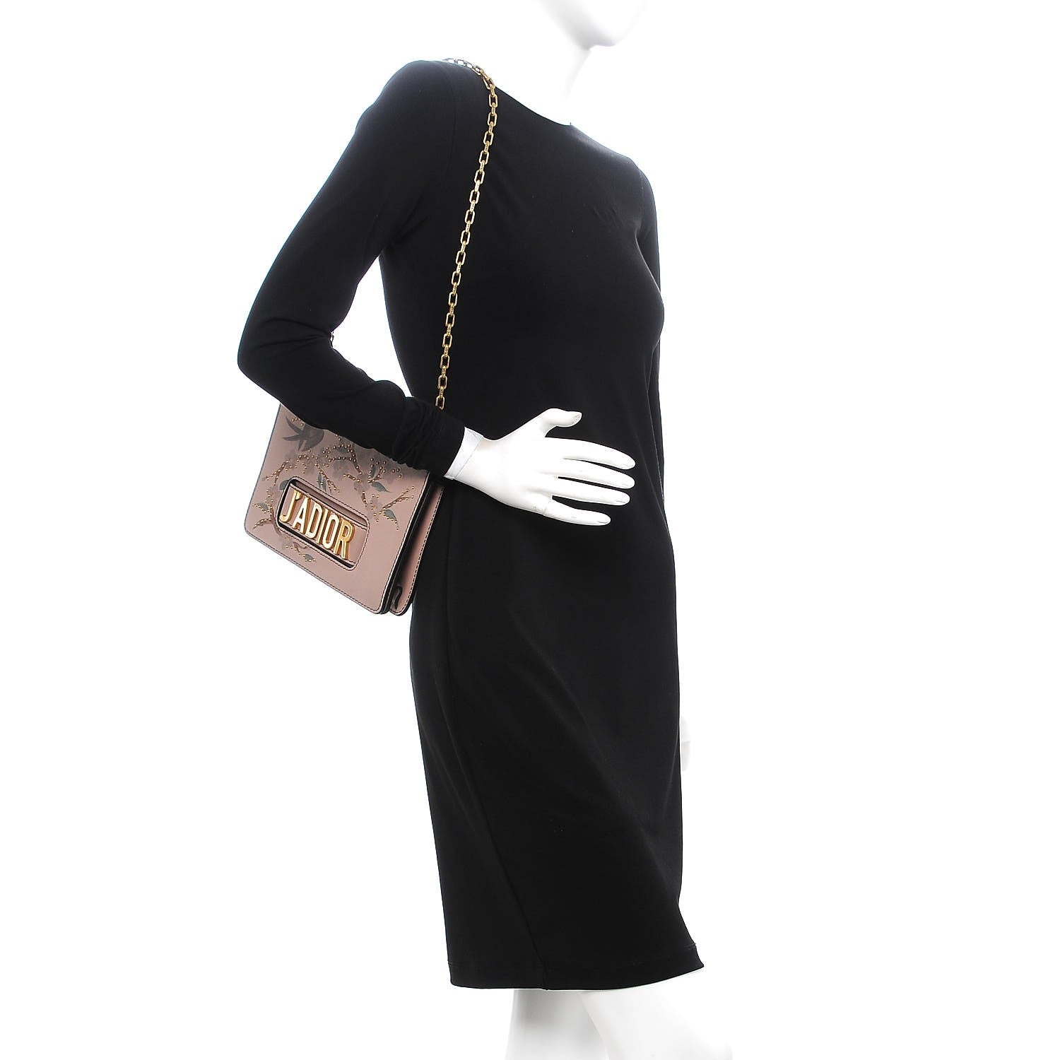 Christian Dior Calfskin Painted Studded Jardin Japonais J'Adior Chain Flap Bag Nude 2 of 12
