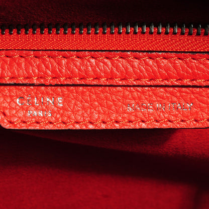 Celine Drummed Calfskin Micro Luggage Vermillion 7 of 8