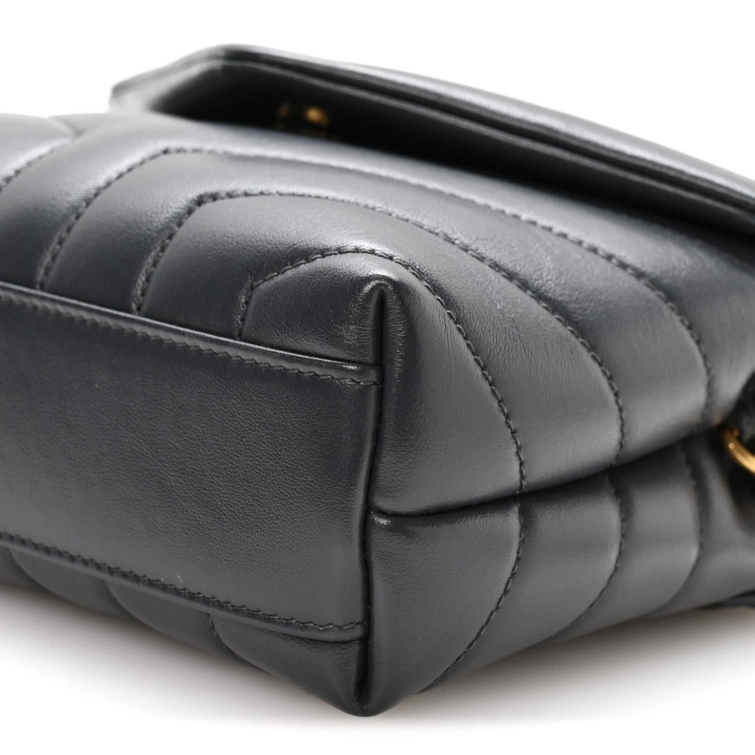 Saint Laurent Calfskin Y Quilted Monogram Toy Loulou Crossbody Bag Storm 9 of 10