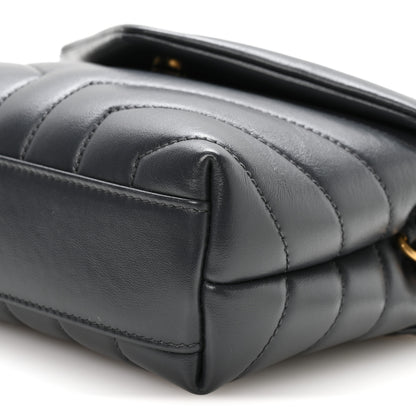 Saint Laurent Calfskin Y Quilted Monogram Toy Loulou Crossbody Bag Storm 9 of 10