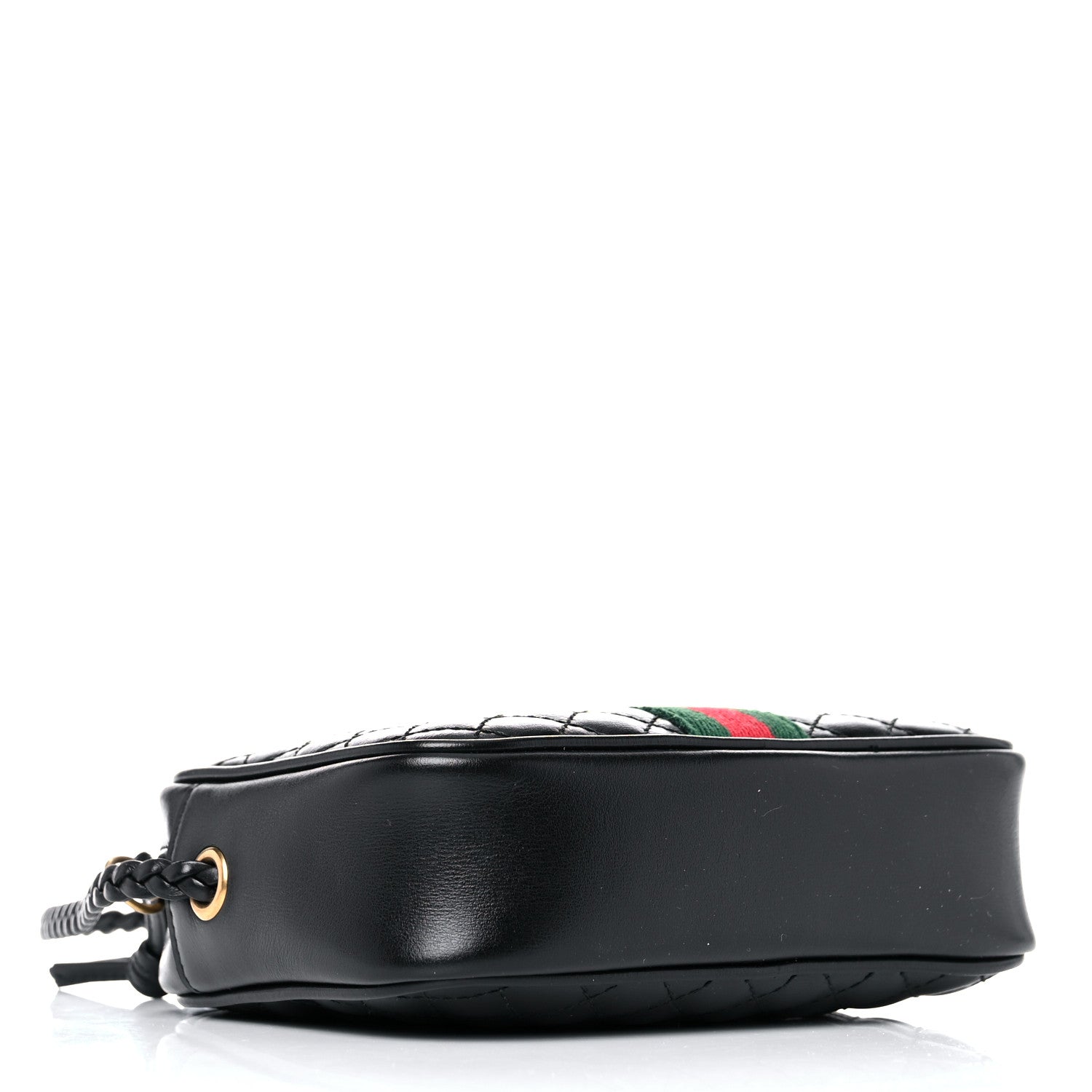 Gucci Calfskin Trapuntata Web Mini GG Shoulder Bag Black 3 of 9