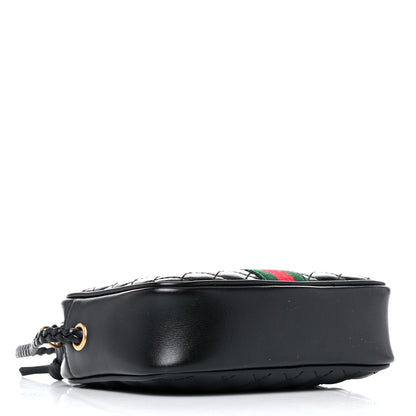 Gucci Calfskin Trapuntata Web Mini GG Shoulder Bag Black 3 of 9