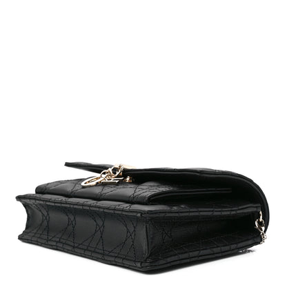 Christian Dior Lambskin Cannage Lady Dior Chain Pouch Black 9 of 12