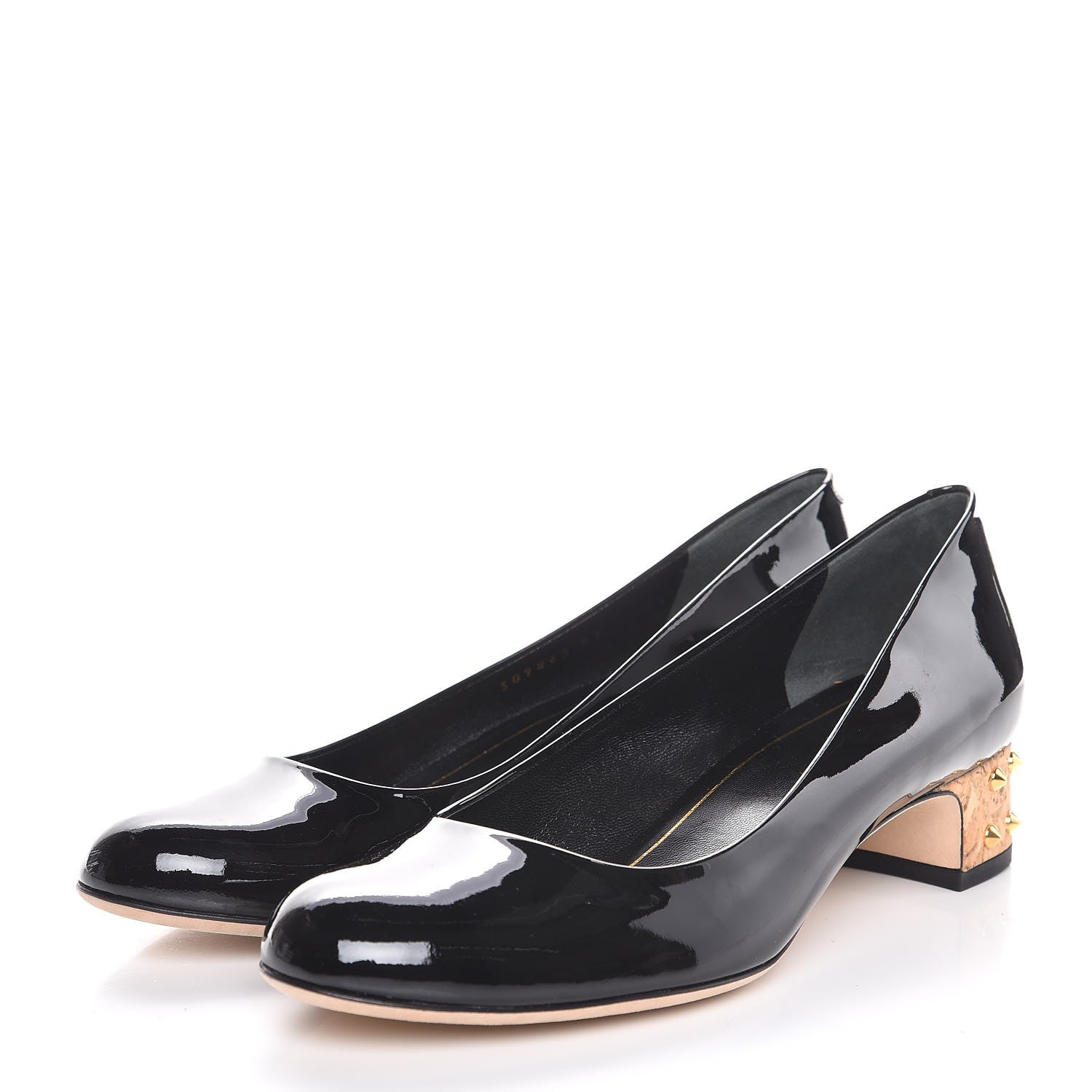 Gucci Patent Studded Cord Jacquelyne Pumps 37 Black 3 of 8