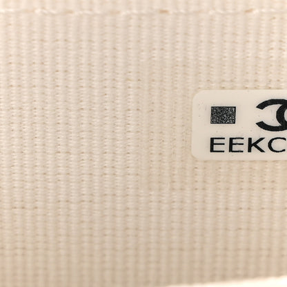 Chanel Tweed Quilted Bow Flap Card Holder On Chain White 7 of 13