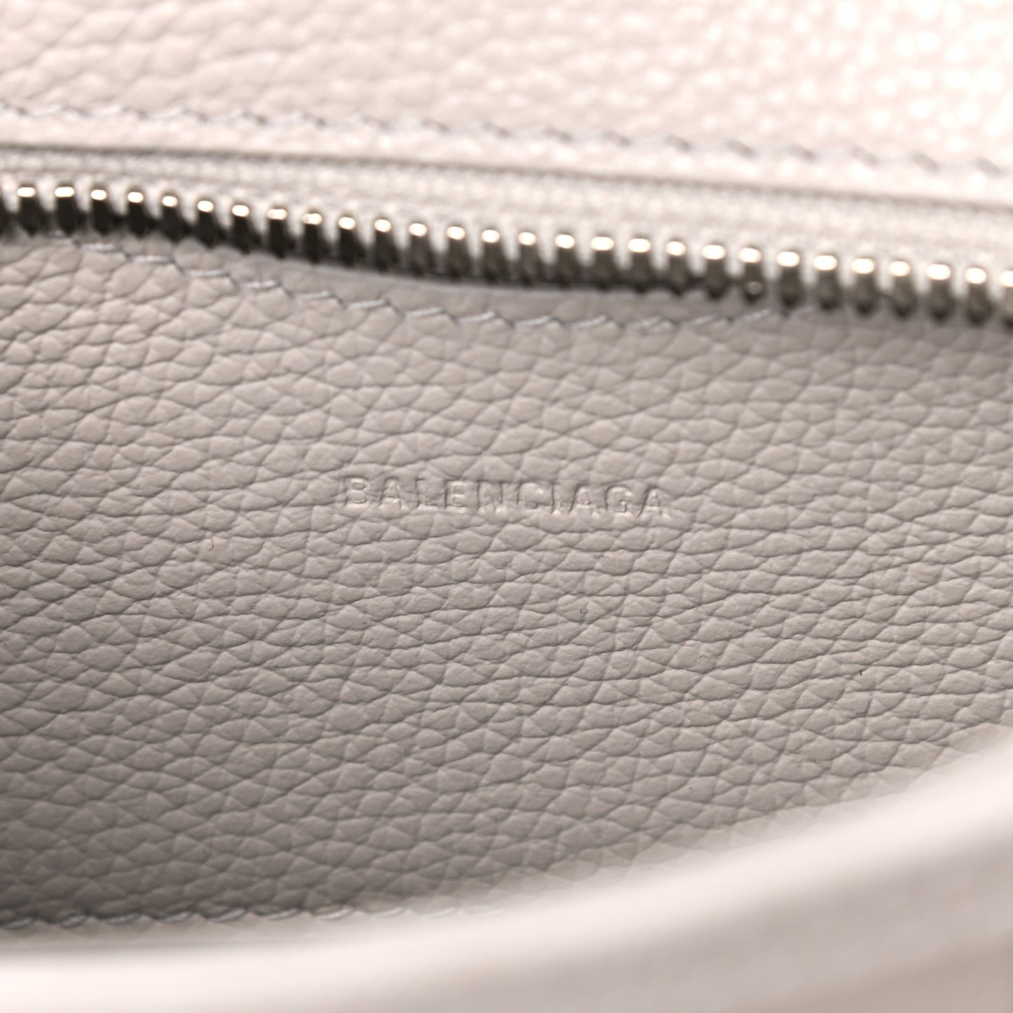 Grained Calfskin Neo Classic Silver Hardware Nano City Crossbody Chalky White
