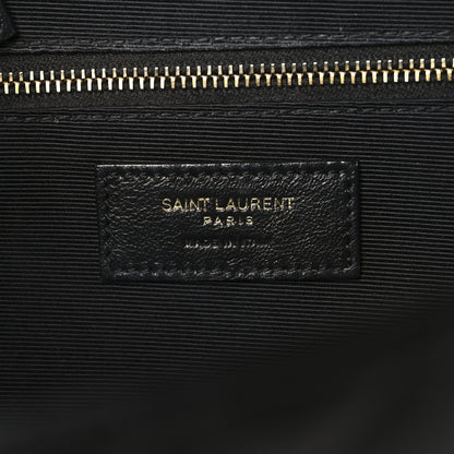 Saint Laurent Grain De Poudre Textured Mixed Matelasse Large Triquilt Monogram Satchel Black 6 of 10