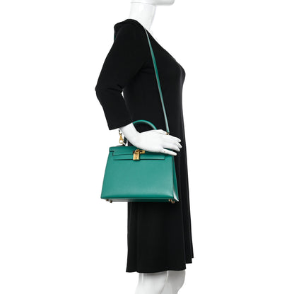 Hermes Epsom Kelly Sellier 25 Vert Jade 2 of 12