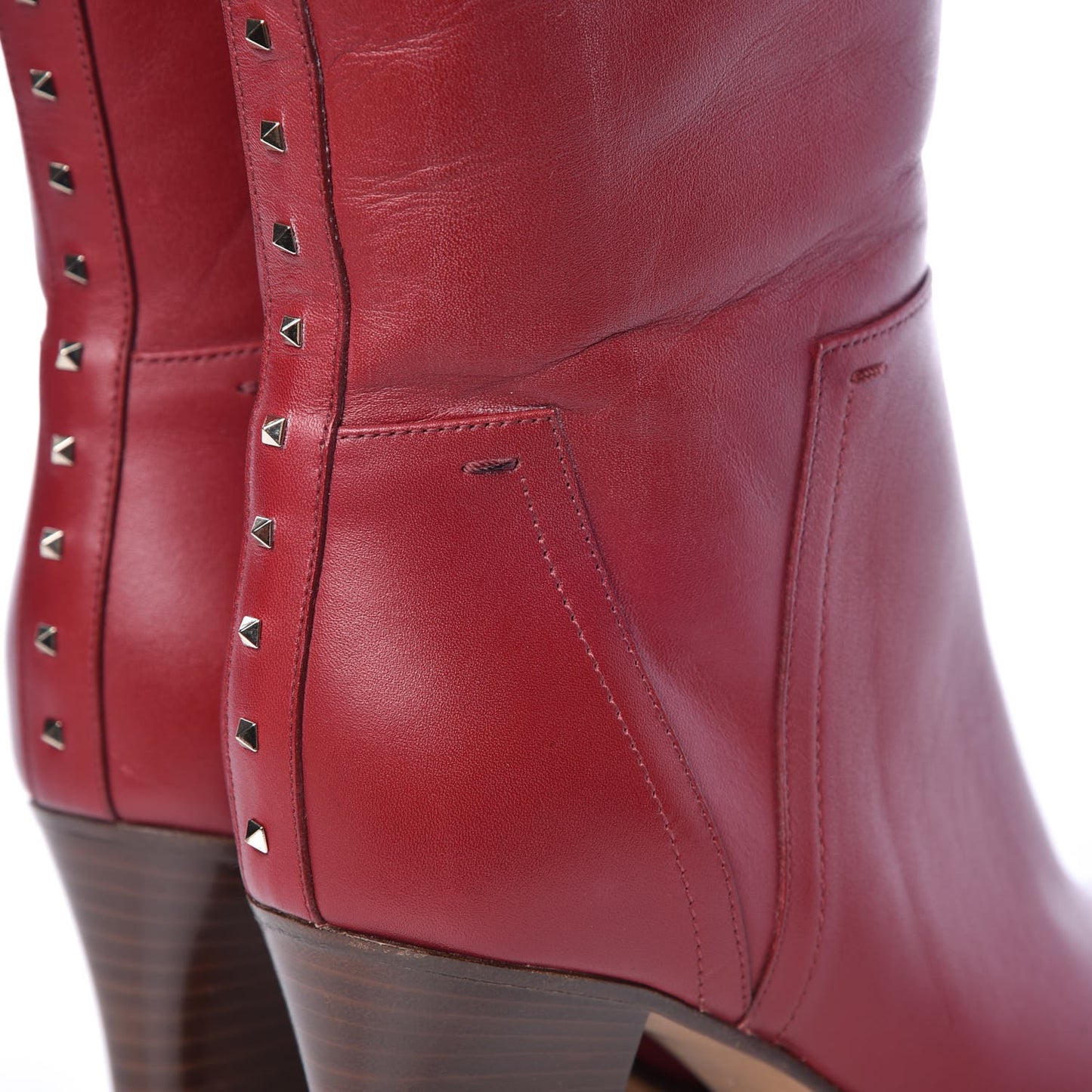 Vitello Lovestud Knee High 85mm Boots 36 Rosso Valentino