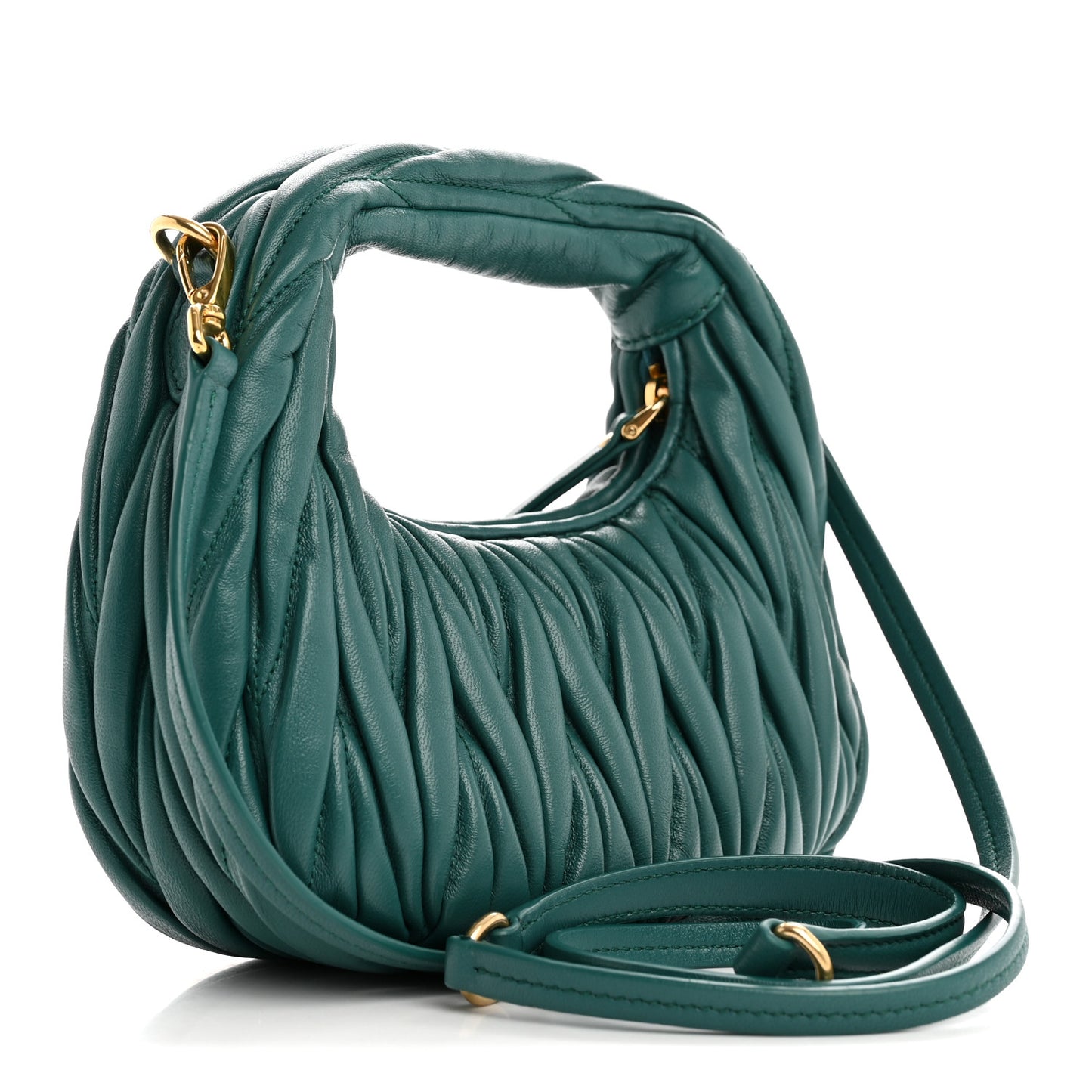 Nappa Matelasse Mini Wander Hobo Green