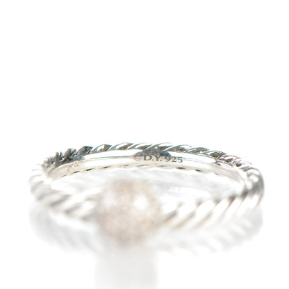David Yurman Sterling Silver Pave Diamond 6mm Element Ball Ring 51.5 6 4 of 4