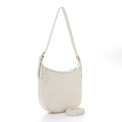 Celine Supple Calfskin Cuir Triomphe Small Heloise Shoulder Bag White Cotton 3 of 10