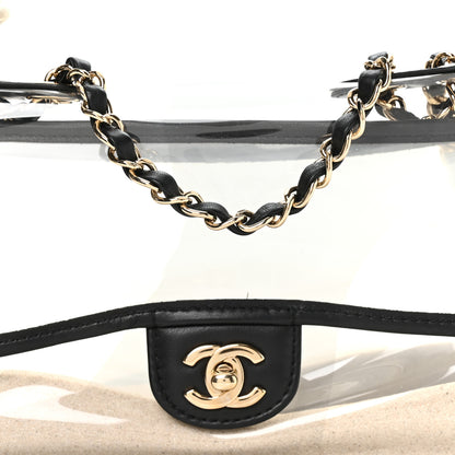 Chanel Lambskin PVC Sand By The Sea Flap With Pearl Strap Black 8 of 10