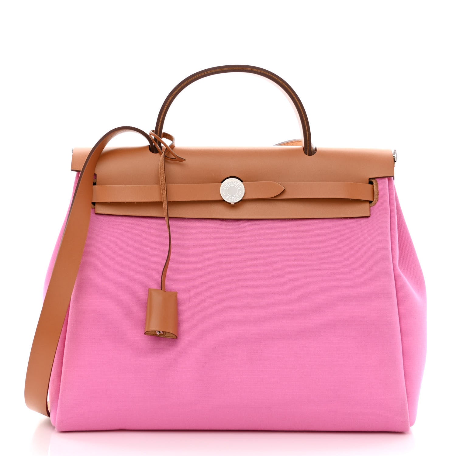 Hermes Toile Officier Vache Hunter Verso Herbag Zip PM 31 Bubblegum Rubis Naturel 3 of 13