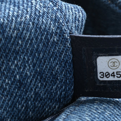 Chanel Denim Quilted CC Print Medium Single Flap Blue 6 of 11