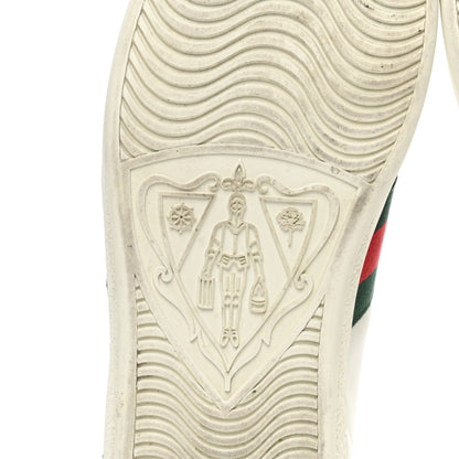 Gucci Calfskin Web Floral Embroidered Womens Ace Sneakers 35 White 6 of 14